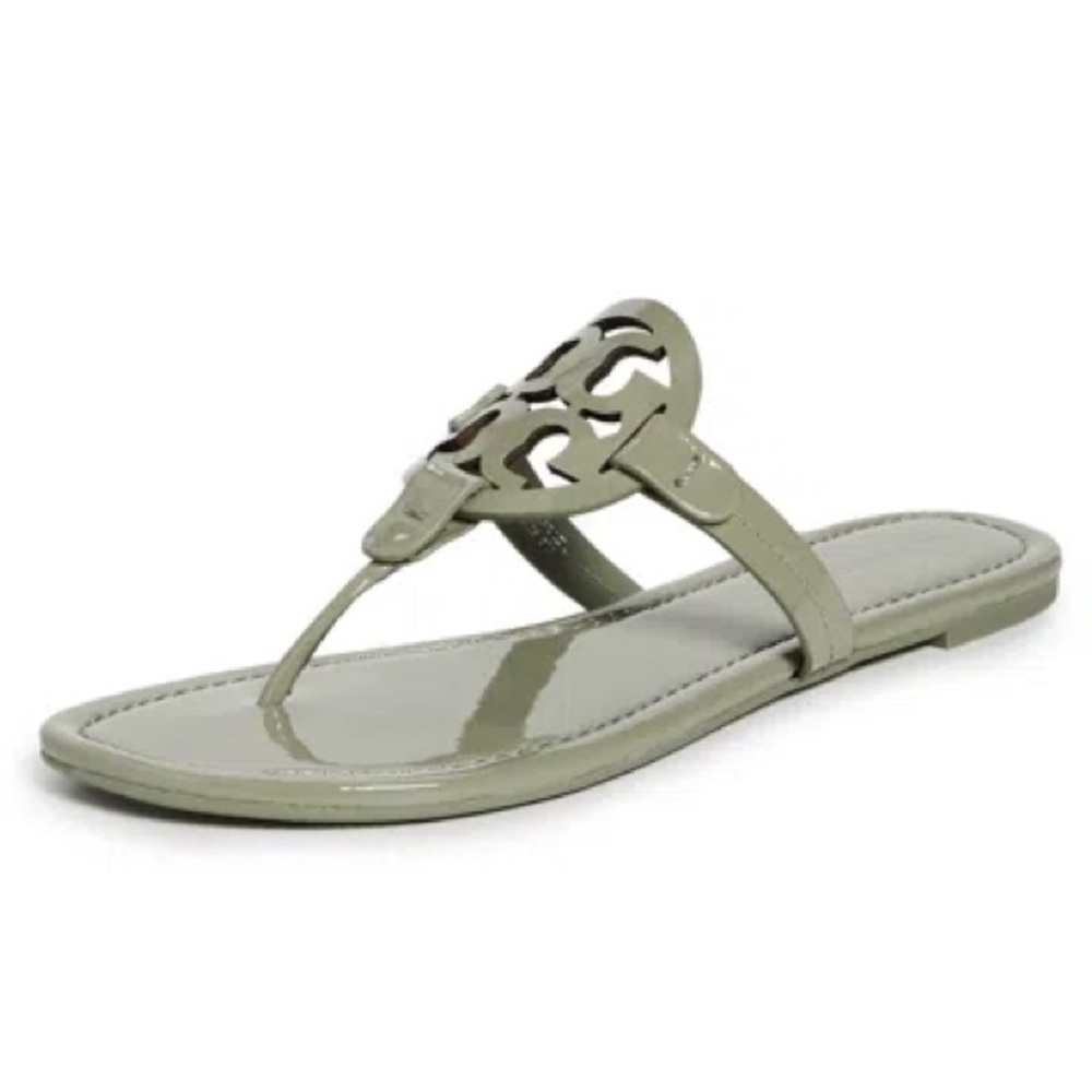 Tory Burch Miller Meadow Mist/Mint Green Naplak Leather Sandals Sz 9